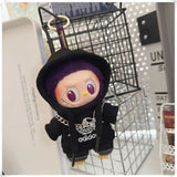 Vêtements de poupée Labubu, ensemble sweat à capuche et pantalon tendance, accessoires pour poupées Labubu Idol V1 V2, peluche universelle de 15/17 cm