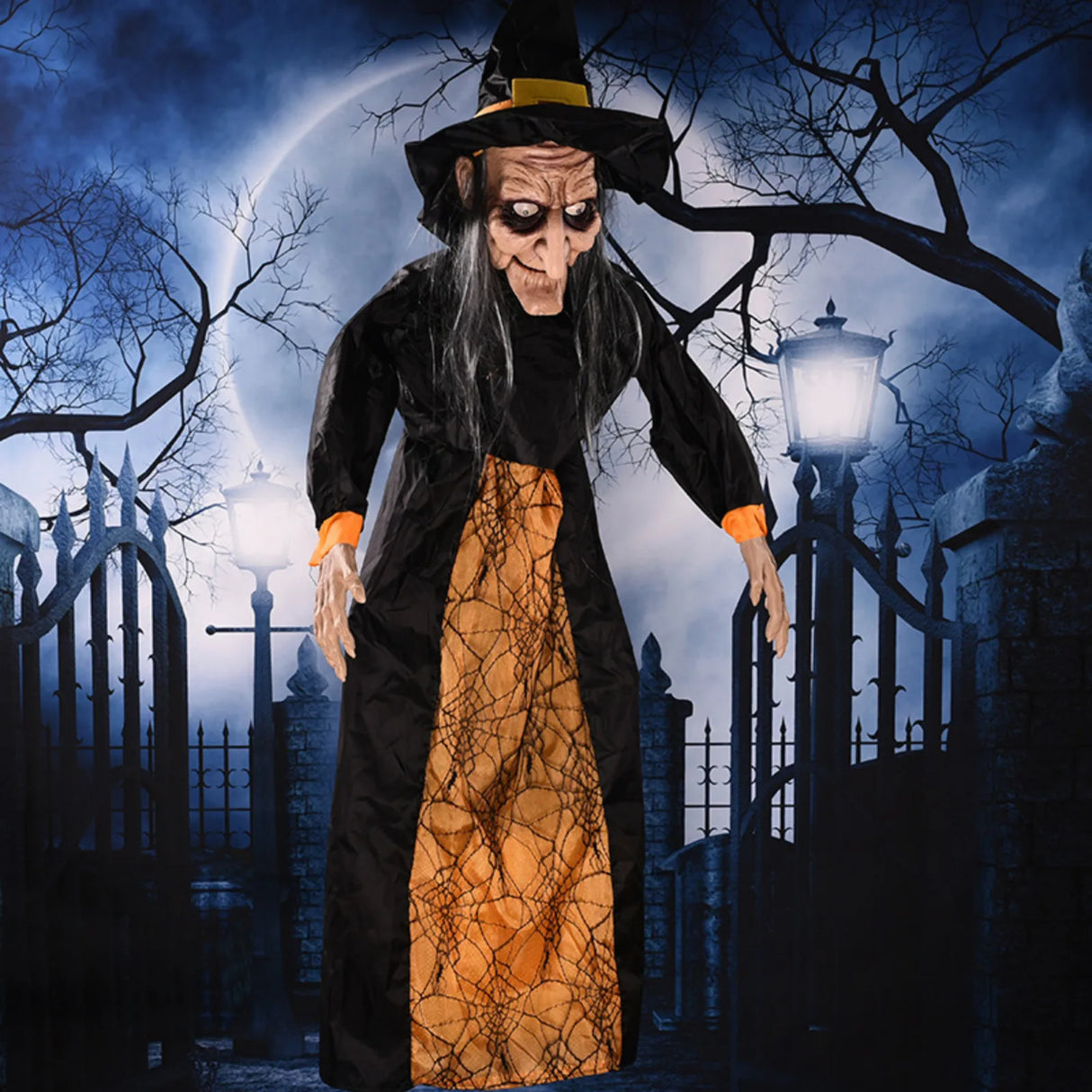 Halloween Witch Ghost Decor Horror Pendant Glowing Prank Props Electric Toys Haunted House Bar Club Home Festival Decoration