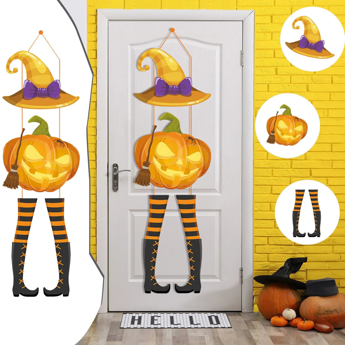 Hanging Scary Pumpkin for Porch