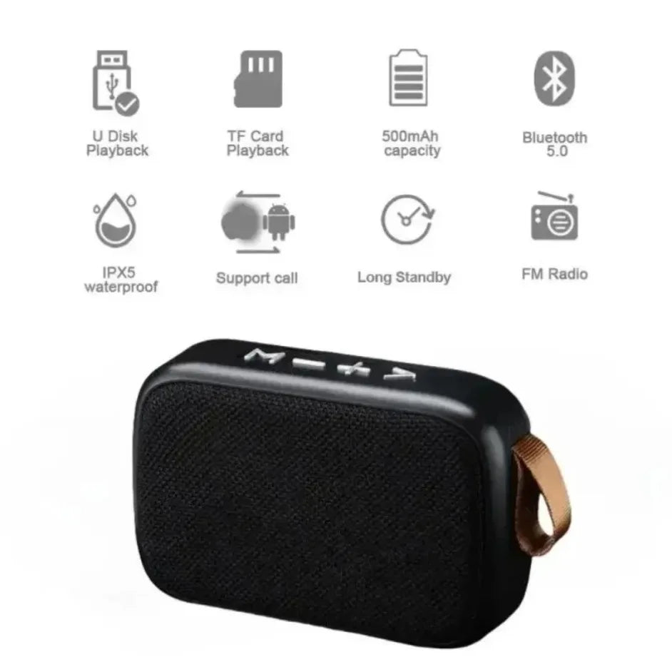 Barra de sonido inalámbrica portátil con Bluetooth 5.0, batería de 500 mAh, altavoces HIFI personalizados de alta calidad para deportes en interiores y exteriores.