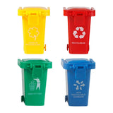 Cubo de basura de juguete, mini camión de basura, contenedor de juguetes, latas para niños, clasificación en la acera en miniatura, vehículos de reciclaje, contenedores de escritorio, juego, niño pequeño, empujar