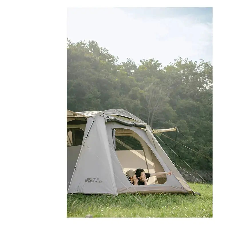 MOBI GARDEN Camping LS4 Tunnel Tent Living Shell Tent Large Blow Tent Invite Space Two Bedrooms
