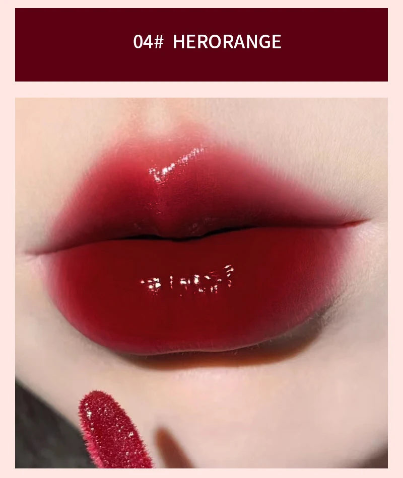 Laque à lèvres légère effet verre HERORANGE - Brillance miroir, formule hydratante ; anti-bavures, longue tenue et éclaircissante pour la peau