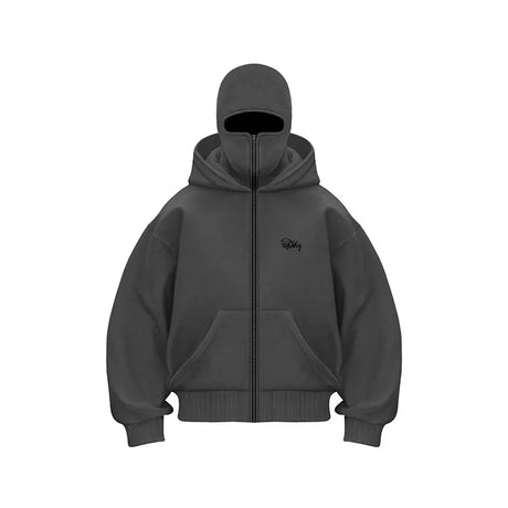 American Fashion Trend Joker Zipper Hoodie Men Street Y2K Hip Hop Fleece Padded Sweatshirt Unisex Casual Loose Punk Rock Hoodie - Lootquake