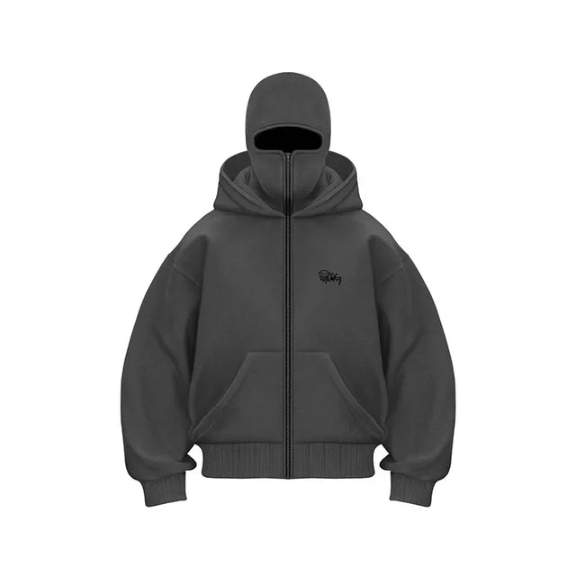 American Fashion Trend Joker Zipper Hoodie Men Street Y2K Hip Hop Fleece Padded Sweatshirt Unisex Casual Loose Punk Rock Hoodie - Lootquake