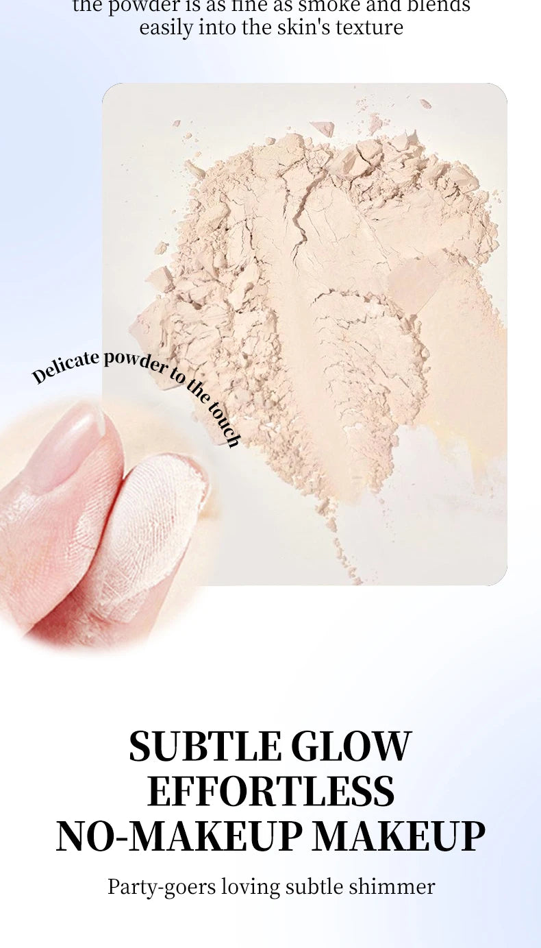 Polvos fijadores mate Ocheal para rostro, control de grasa, ligeros, radiantes, base de maquillaje, polvos compactos, maquillaje de cobertura total, cosmético