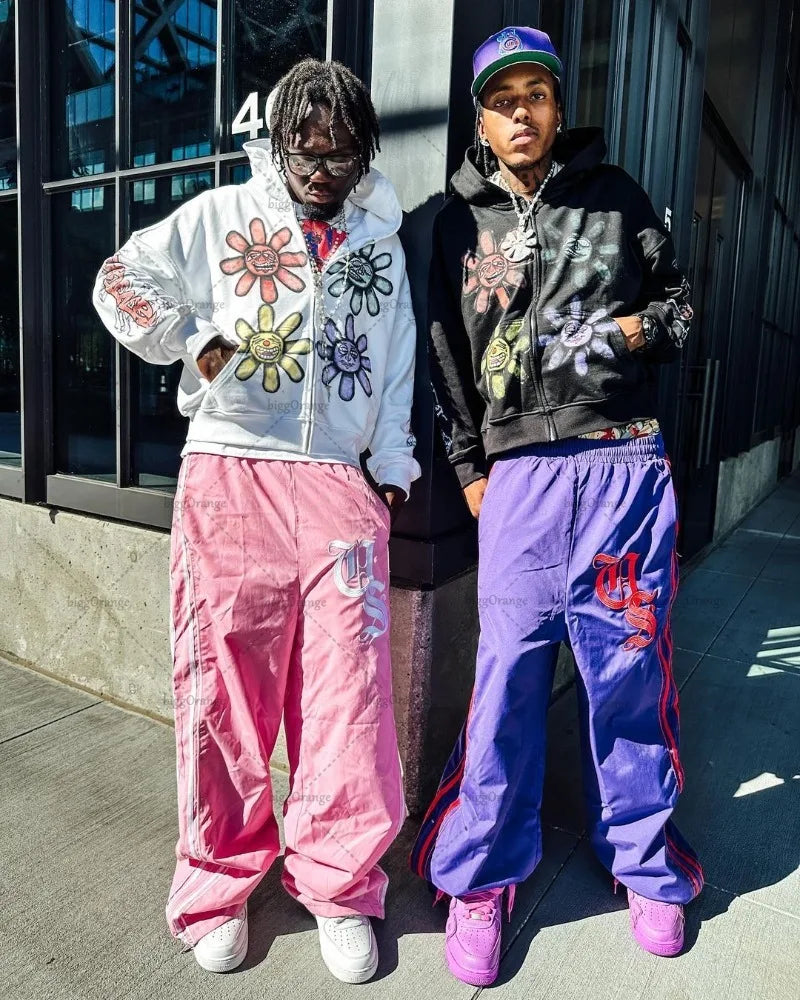 Hip-hop Street Trend Brand Oversized Sweatshirt Gothic Punk Style Letter Print Zipper Hoodie Men Harajuku Style Casual Jacket - Lootquake