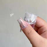 Moonlight Mirror Nails Powder Pearl White Nails Glitter Aurora Shining Pigment Chrome Dust Nail Art Supplies Decoration
