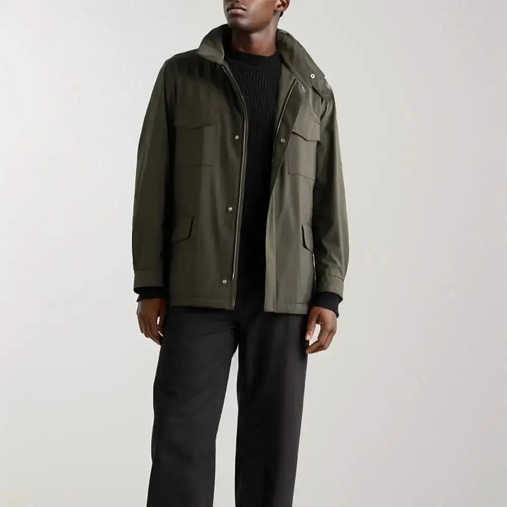 Men's new jacket spring and autumn design solid color zipper large pocket stand collar men's casual windbreaker jacket - Lootquake