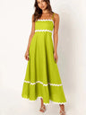 Striped Contrasting Colors Long Dress Women Spaghetti Strap High Waist Backless Party Evening Dresses Female Sleeveless Spring - Lootquake