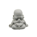 Adorno de Buda sonriente gordo de estilo chino, escultura de Buda de dibujos animados de arenisca verde, estatua de Buda tallada a mano