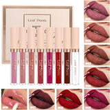 8 piezas de lápiz labial líquido mate, brillo de labios - resistente al agua, antiadherente, brillo de labios de larga duración, tonos marrón, rosa, morado y rojo, adecuado para el Día de San Valentín, diario, fiestas, viajes