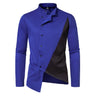 Fashion Irregular Shirts for Men Stitching Color Mens Shirts Business Casual Long Sleeve Shirts Men Clothing - Lootquake