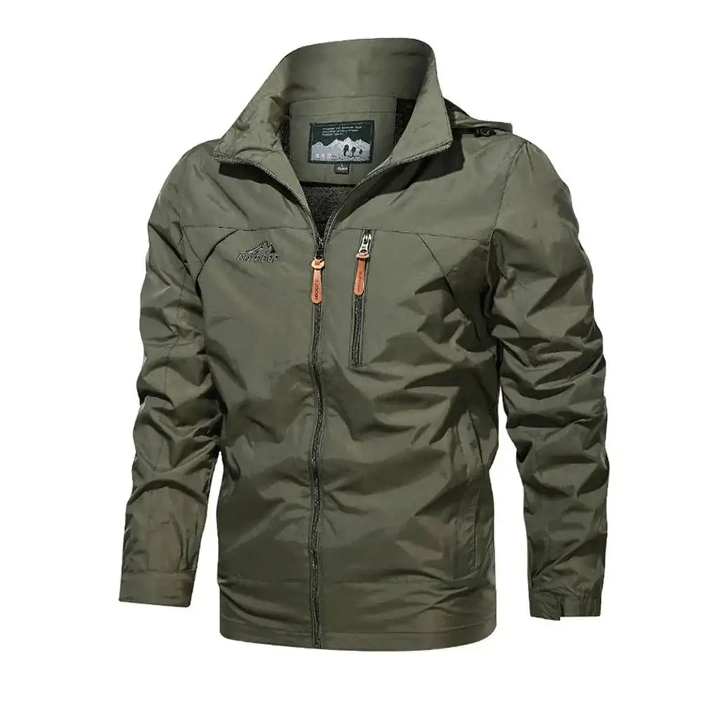 New Functional Waterproof Jacket Men's Autumn Casual Rainproof Detachable Cap Work Coat Hiking Mountain Windproof Windbreaker - Lootquake