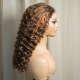 20" Deep Wave Double Drawn HD 5x5 Lace Closure Wig | Burmese Curly Remy Hair | 350% Density
