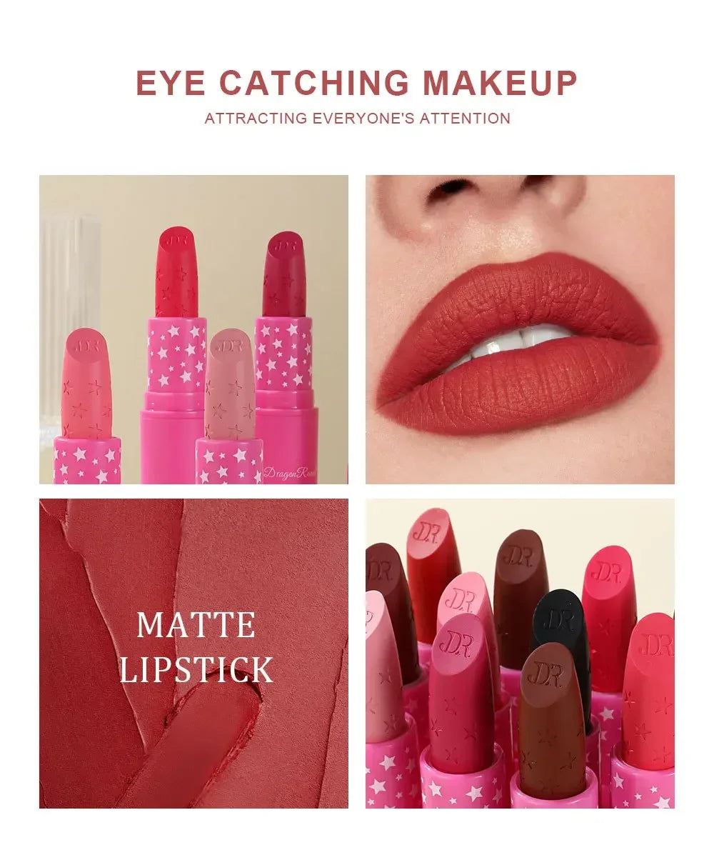 9 Colors Velvet Matte Lipsticks Pencil Waterproof Long Lasting Sexy Nude Pink Lip Stick Non-Stick Cup Makeup Lip Tint Cosmetics