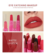 9 Colors Velvet Matte Lipsticks Pencil Waterproof Long Lasting Sexy Nude Pink Lip Stick Non-Stick Cup Makeup Lip Tint Cosmetics