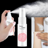 Crema BB en spray de 20 ml para base de maquillaje, blanqueadora, hidratante, antiadherente, iluminadora y corporal.