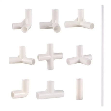 PVC Connector Inne Diameter 12mm Straight Elbow Tee 4-Way Joint 60/90/120/135 Degree Tee Garden Pipe Adapter DIY Tent Fittings - Lootquake