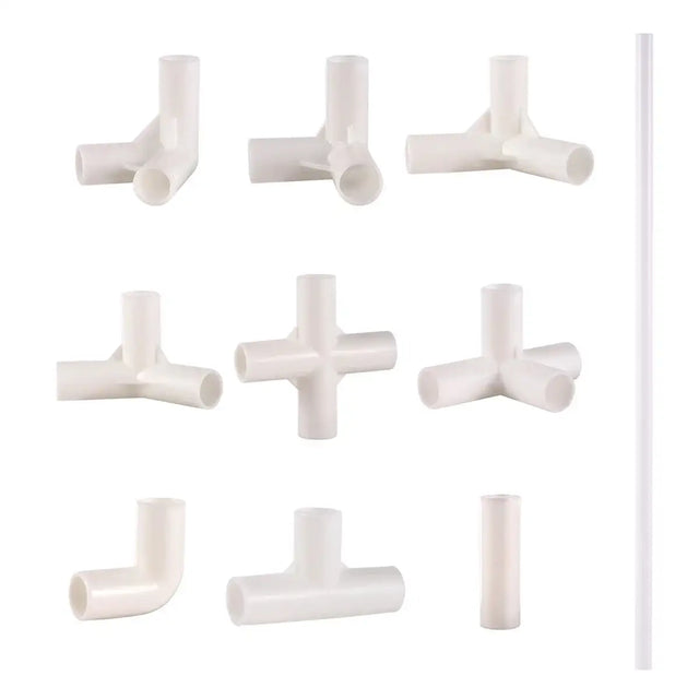 PVC Connector Inne Diameter 12mm Straight Elbow Tee 4-Way Joint 60/90/120/135 Degree Tee Garden Pipe Adapter DIY Tent Fittings - Lootquake