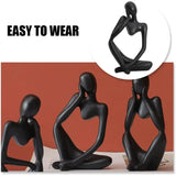Escultura de minipensador, adornos de resina negra, esculturas abstractas modernas para escritorio, decoración del hogar, sala de estar, oficina