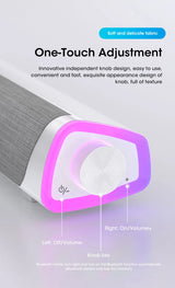 Enceinte Bluetooth sans fil, barre de son stéréo 4D, enceintes surround pour ordinateur portable, projecteur, PC, lecteur de musique, prise auxiliaire 3,5 mm, câble USB