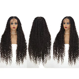 32" 613 Blonde Boho Box Braids Wig | Full Lace Front Knotless Cornrows & Curls | Synthetic Braided Wig for Women