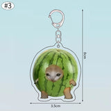 Funny Banana Cat Key Chain Creative Acrylic Happy Cats Schoolbag Pendant Bag Accessories DIY Mobile phone Lanyard Student Gift - Lootquake