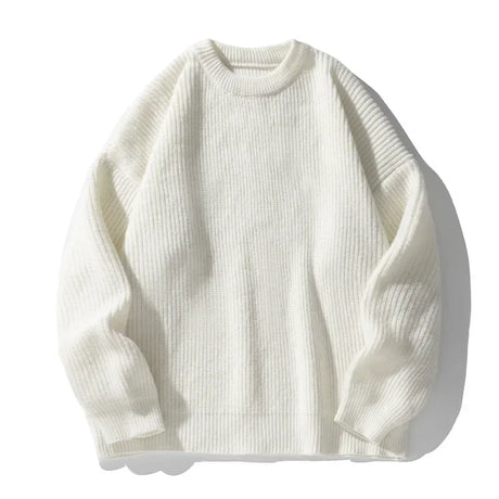 TFETTERS Brand Sweaters Trend 2025 Mans Autumn Winter Solid Color Splicing Loose O Neck Oversize Pullover New Man Motion Clothes - Lootquake