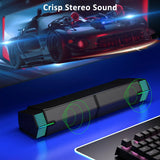 Enceintes Bluetooth pour PC de bureau, barre de son pour PC de jeu, filaire, alimentée par USB, superbe son stéréo, avec éclairage LED