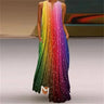 Rainbow Gradient Print Elegant Women's Dress 2024 Summer Sexy Sleeveless V-neck Evening Long Dress Women Casual Party Maxi Dress - Lootquake