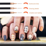 5Pcs Professional Nail Paint Liner Brush Set Small Polish Design Technique Fine Line Stripe Brushes for Nail Art Detailing