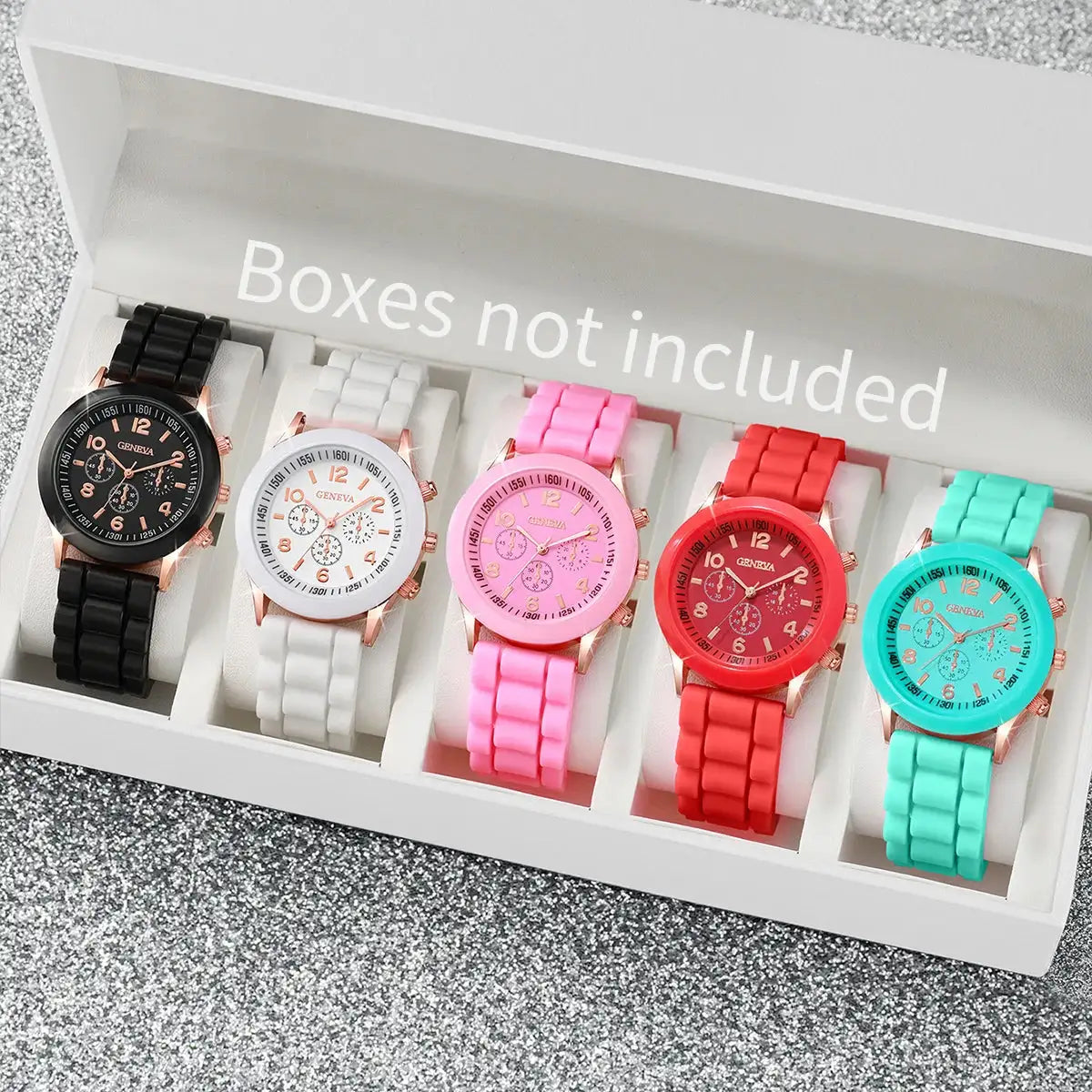 5PCS Women's Watches Fashion Roma Dial Leather Band Quartz Watch Ladies Silicone Band Wristwatch Reloj Mujer（Without Box） - Lootquake