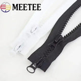 1Pc Meetee 60-300cm 5# Resin Zippers Black White Double Slider Open-End Zips for Sewing Coat Tent Zipper Closure DIY Accessories - Lootquake