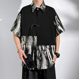 M-5XL Plus Size Mens Short Sleeve Shirt Chinese Traditional Tai Chi Kung Fu Mandarin Collar Frog-Button Clothes Summer Tops Man - Lootquake