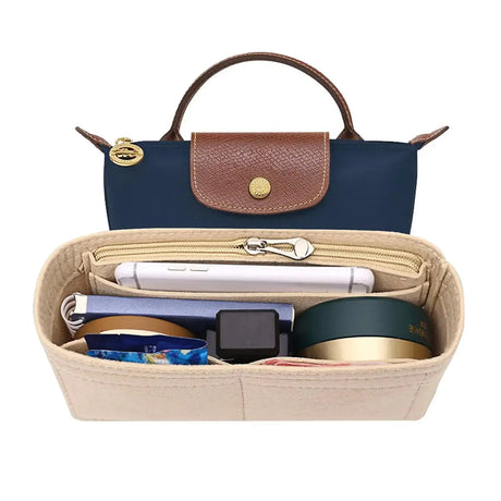 Felt Insert Bag Organizer Bag In Bag For Handbag Purse Organizer for Longchamp Mini Shoulder Bag - Lootquake