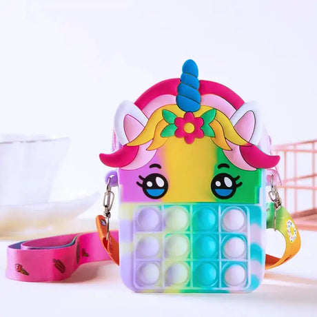 Pop Purse Silicone Sensory Push Pop Bubble Bag Crossbody Bag Antistress Toys Reliver Autism Handbag Coin Pouch for Kids - Lootquake