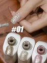 MIANEL12ML High Gloss Light Bulb Fine Glitter Powder Gel Nail Polish Milky White Nail Polish, New Style All-match White Nails