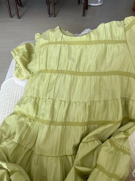 2025 Summer Maternity Pleated Dress Solid Color Loose Pregnant Woman Long Dress Short Sleeve Plus Size Pregnancy Ball Gown Dress - Lootquake