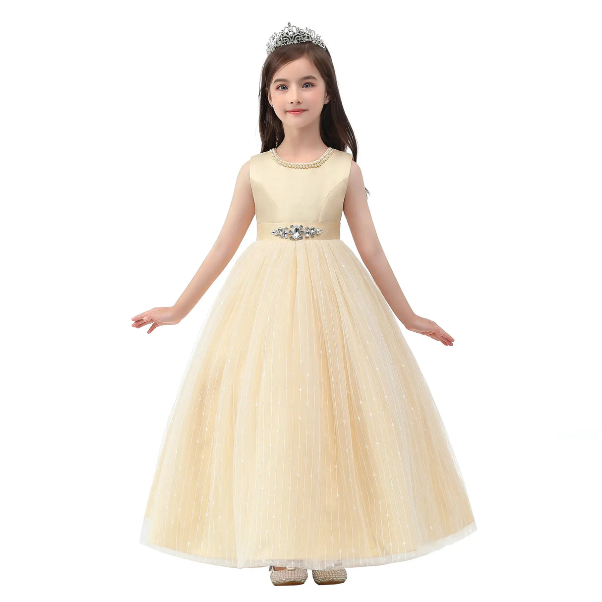Nuevo vestido de princesa, vestido largo para niñas grandes, vestido de actuación de piano para niñas, vestido de fiesta para festivales