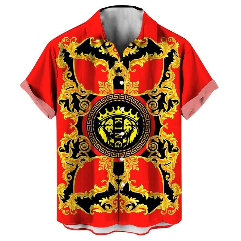 Camisetas hawaianas con estampado gráfico 3D completo, divertidas, con la reina y el rey, para hombre.