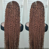 Bohemian knotless braids Full lace wig Natural black or  28"-30" Curly for black women