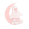 Halloween decorations, ghost, black cat, witch themed ornaments, atmosphere, background, desktop scene arrangement