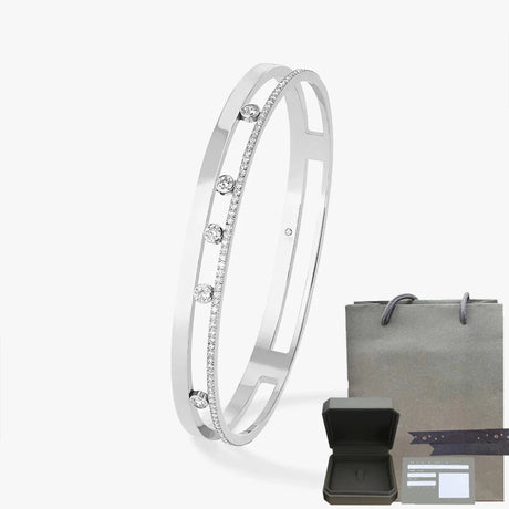 S925 sterling silver women's bracelet, classic MOVE/TWIN series, French diamond bracelet, holiday gift, high-quality jewelry - Lootquake