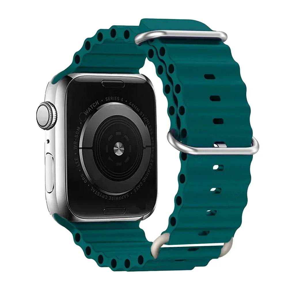 Correa de silicona para reloj de 44 mm, 40 mm, 49 mm, 45 mm, 41 mm y 38 mm, accesorio para iWatch Ultra 2 series 7, 6, 5, SE, 8 y 9