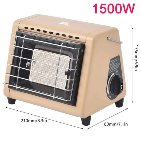 Outdoor Heater 1300W Portable Dual-Use Heating Stove Liquefied Gas Mini Tent Heater Grill Stove Tent Heater For Camping - Lootquake