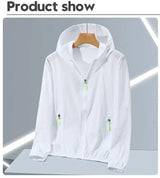 2023 Summer Men's Windbreaker Big Size Sun Protection Clothing Korean Style Ultra-thin Streetwear Zipper Hooded Jackets Man - Lootquake