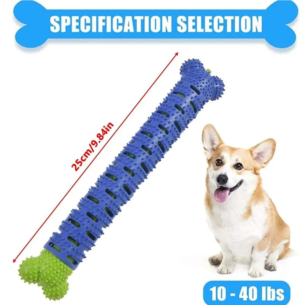 Cepillo de dientes de goma para perros, masajeador de limpieza de grado alimenticio, juguete masticable para limpiar los dientes de mascotas con una ligera fuerza de mordida.