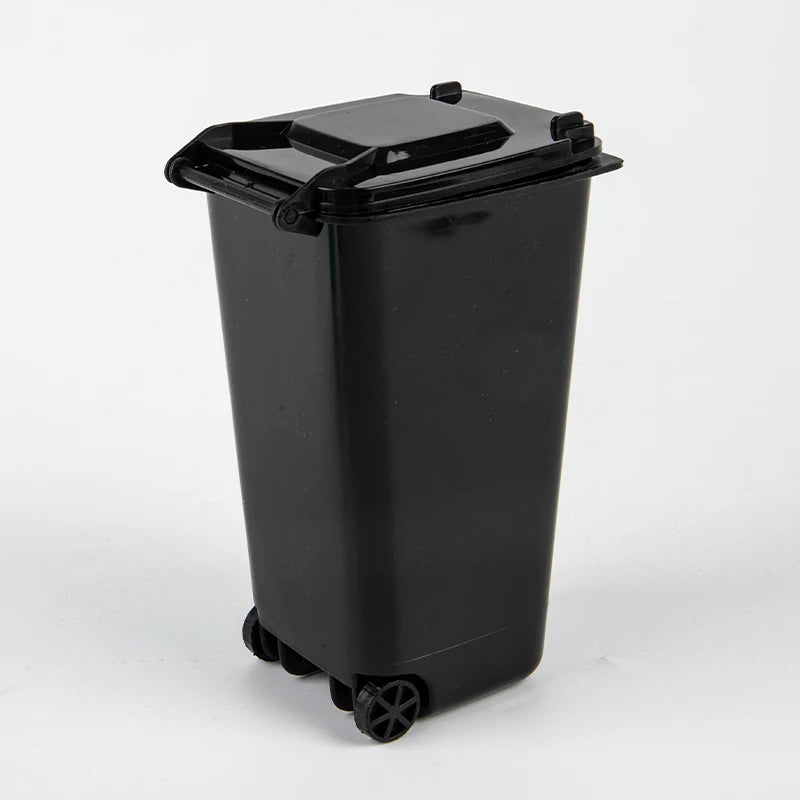 Mini Desktop Trash Can Plastic Waste Bins With Lid Household Clean Trash Desk
