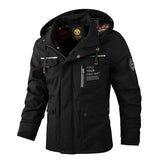Fashion Men Casual Windbreaker Jacket Hooded Jacket Man Waterproof Outdoor Soft Shell Winter Coat Clothing Warm Fleece Thick - Lootquake
